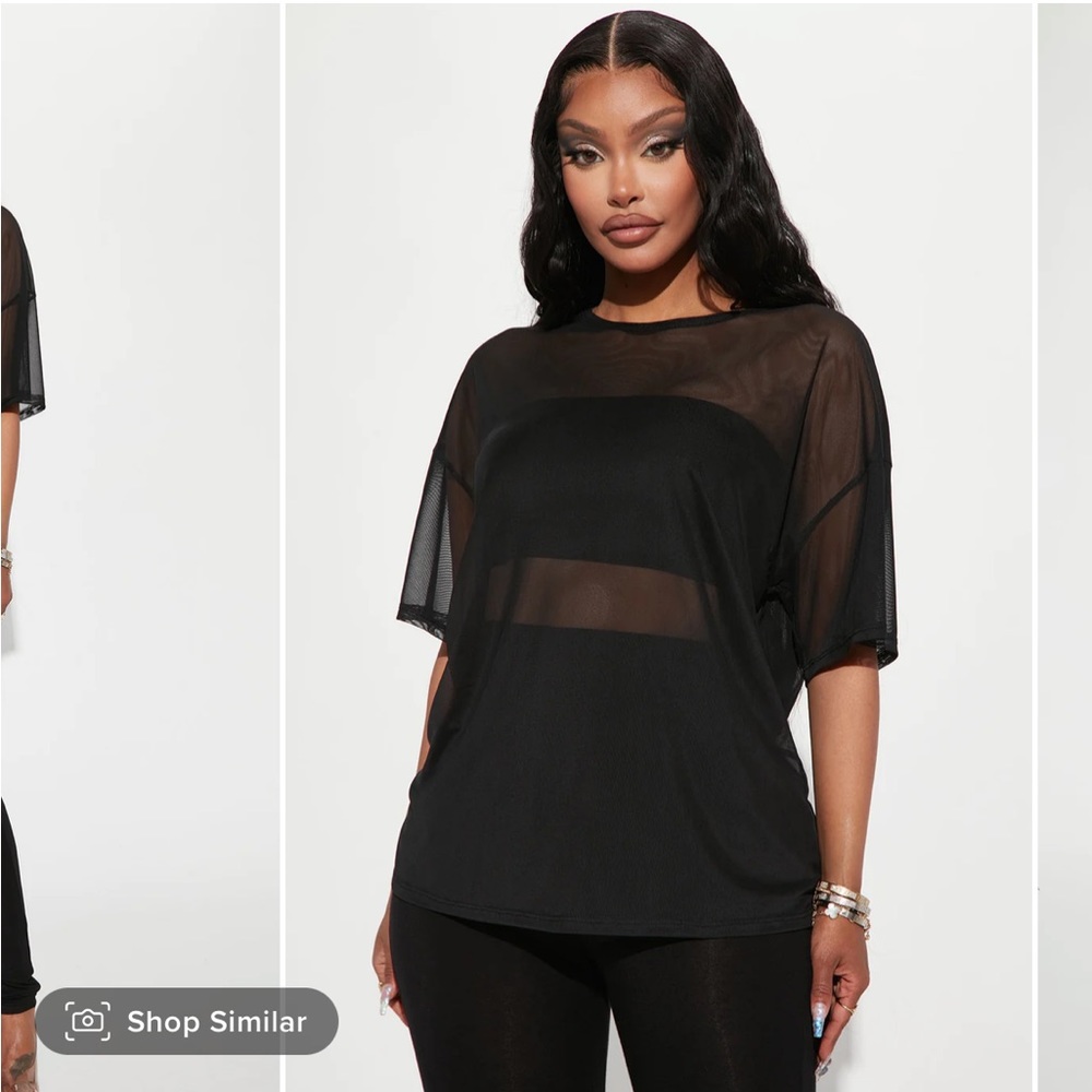 Twik by Simons oversized black mesh tshirt